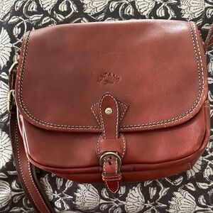 Katana Brand Brown Leather Crossbody Bag
